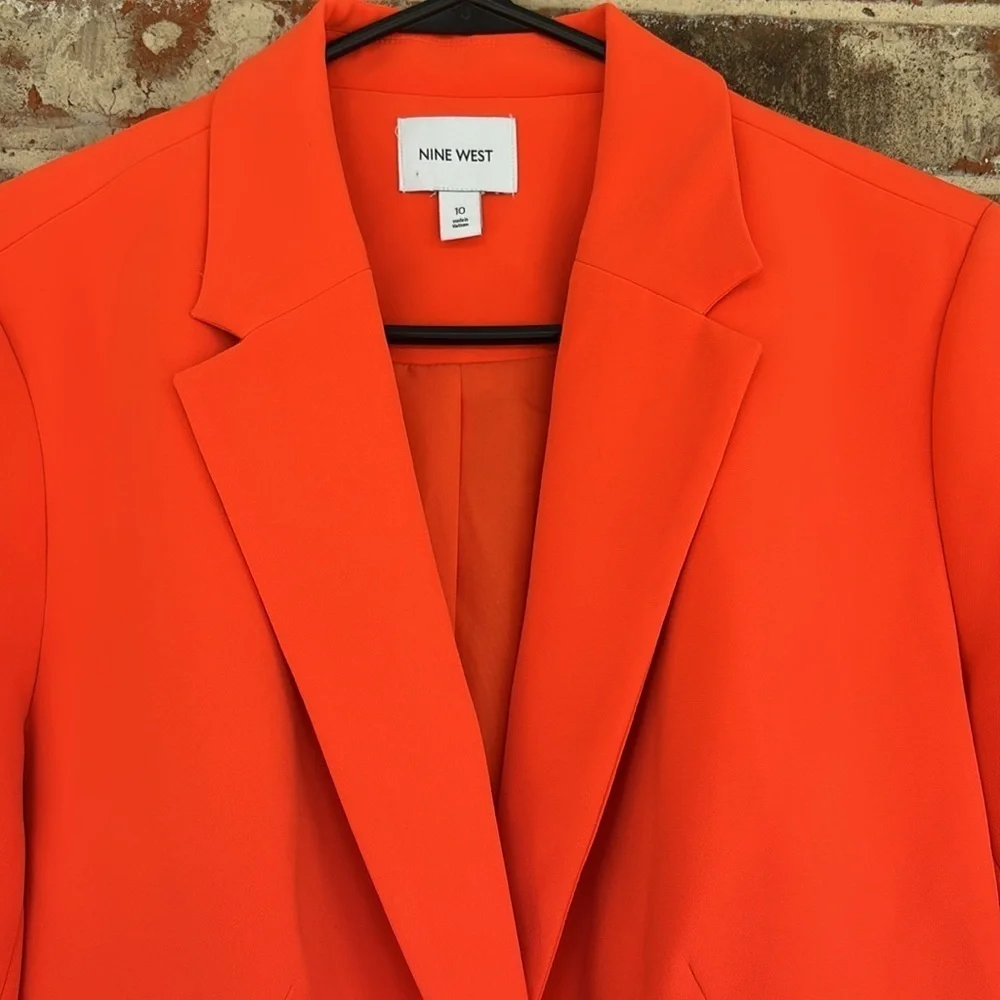 Nine West Orange One Button Blazer - Picture 10 of 12